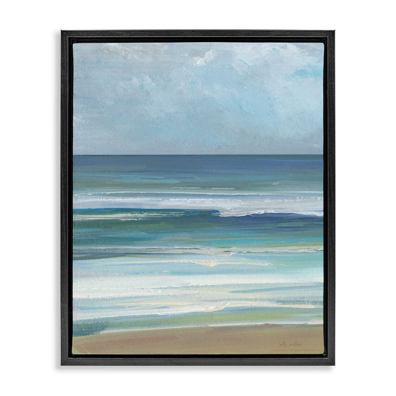 Stupell Industries Calming Beach Wave Visage Floating Frame Design by Sally Swatland